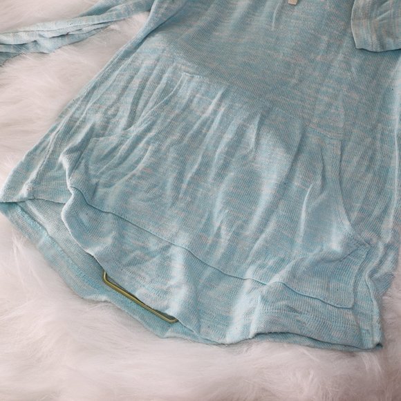 No Boundaries Light Teal Hooded Tunic with Pocket - Picture 4 of 9